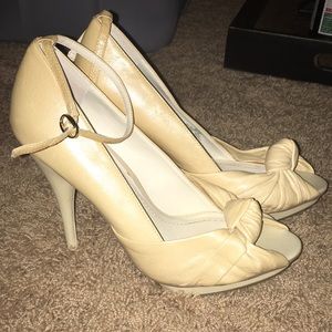 Ivory peep toe stilettos